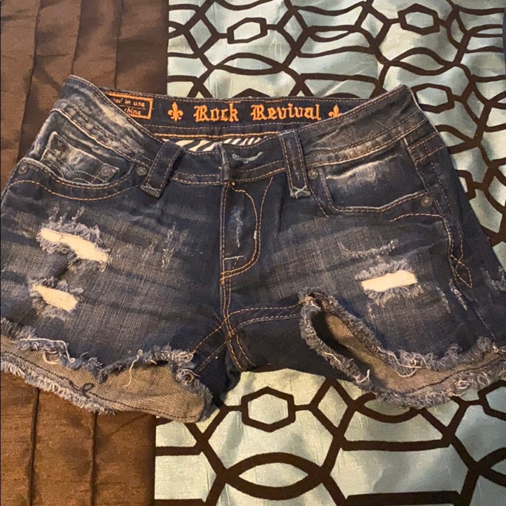 Rock revival jean shorts